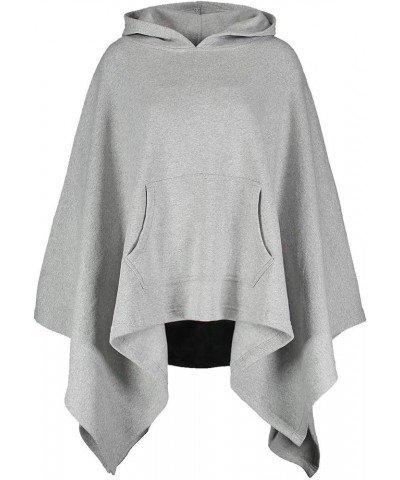 Ladies Sweatshirt Blanket Poncho Hoodie - Poncho Sweatshirt Hooded Blanket - Pullover Ponchos for Women Grey Heather $24.43 H...