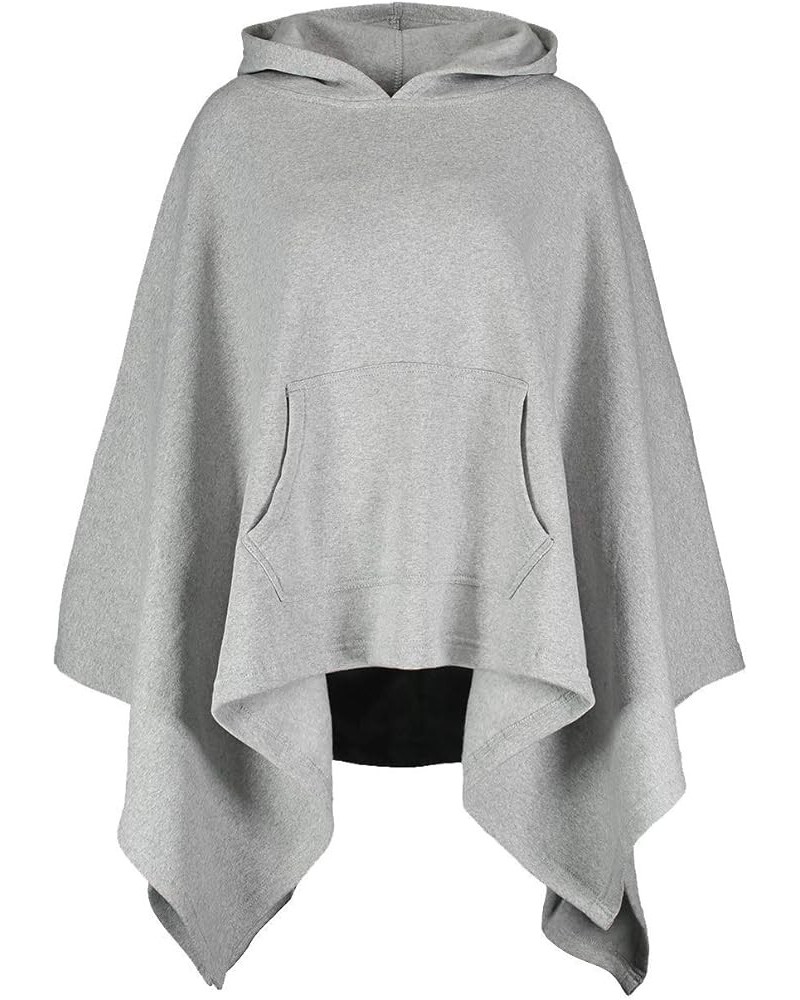 Ladies Sweatshirt Blanket Poncho Hoodie - Poncho Sweatshirt Hooded Blanket - Pullover Ponchos for Women Grey Heather $24.43 H...