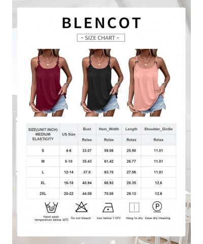 Summer Tank Tops for Women Casual Pleated Scoop Neck Sleeveless Basic Camisoles Light Pink $13.56 Tanks