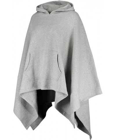 Ladies Sweatshirt Blanket Poncho Hoodie - Poncho Sweatshirt Hooded Blanket - Pullover Ponchos for Women Grey Heather $24.43 H...