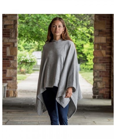 Ladies Sweatshirt Blanket Poncho Hoodie - Poncho Sweatshirt Hooded Blanket - Pullover Ponchos for Women Grey Heather $24.43 H...