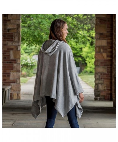 Ladies Sweatshirt Blanket Poncho Hoodie - Poncho Sweatshirt Hooded Blanket - Pullover Ponchos for Women Grey Heather $24.43 H...