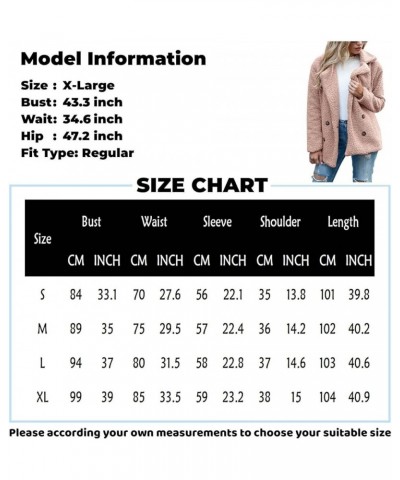 Winter Coats for Women Fuzzy Fleece Lapel Open Front Long Cardigan Coat Thick Faux Fur Warm Sherpa Jacket Outerwear E-dark Gr...