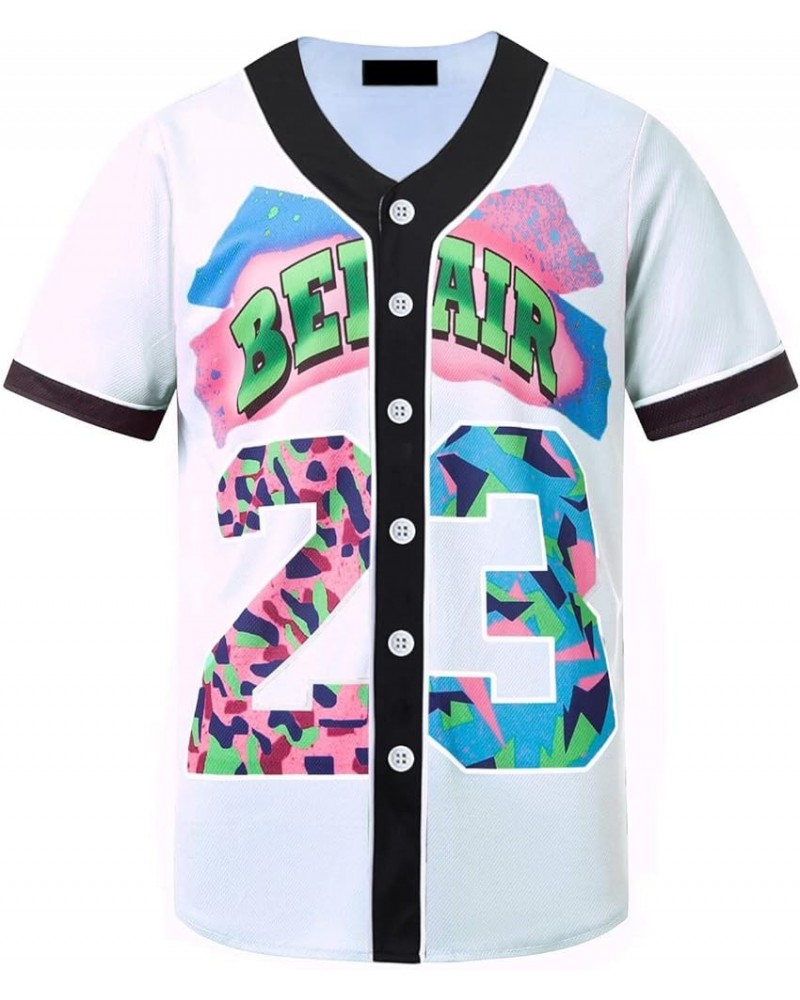 Unisex Baseball Jersey for 90s Theme Birthday Party Pp001-23 White $8.98 Tops