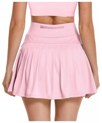 Women's Pleated Tennis Skirts with Pockets High Waisted Golf Skorts Running Skirt Athletic Short Skirts Light Pink $16.42 Skirts