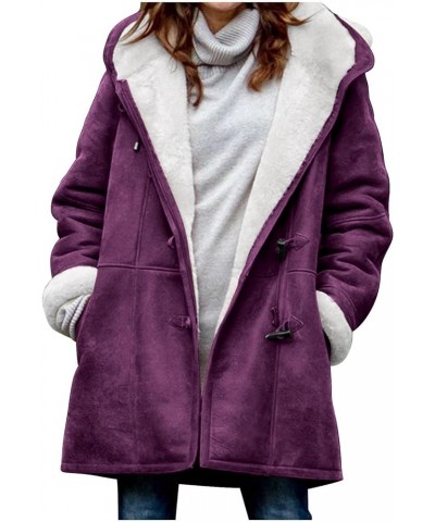 Winter Coats For Women Plus Size Sherpa Lined Jacket Hoodies Warm Soft Fuzzy Fleece Jackets Outerwear With Pockets Winter Coa...