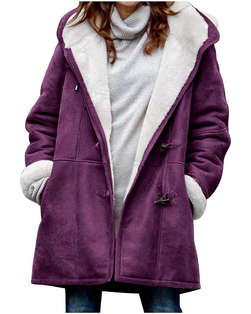 Winter Coats For Women Plus Size Sherpa Lined Jacket Hoodies Warm Soft Fuzzy Fleece Jackets Outerwear With Pockets Winter Coa...