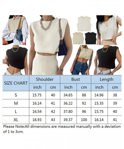 Crochet Knit Vest for Women Sleeveless V Neck Lace Up Button Open Front Crop Tank Top 2023 Casual Vintage Streetwear H Aprico...