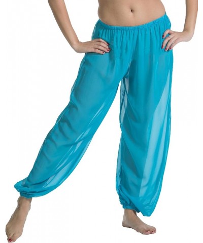 Belly Dance Chiffon Harem Pants | Sheer Shadow Turquoise $16.10 Pants