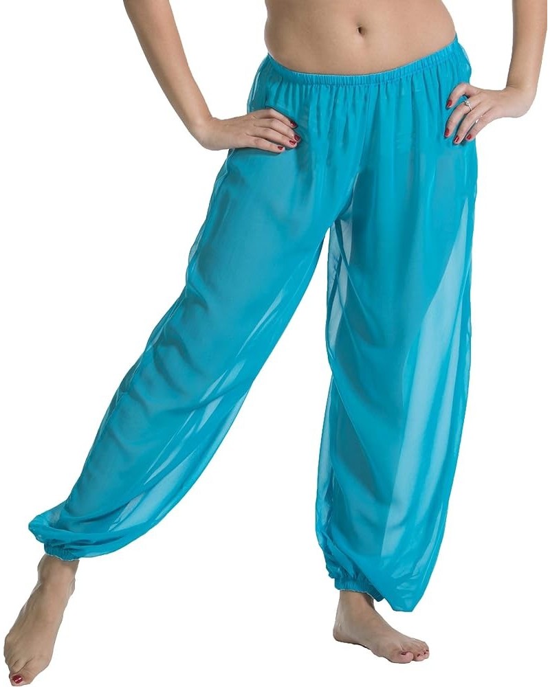 Belly Dance Chiffon Harem Pants | Sheer Shadow Turquoise $16.10 Pants