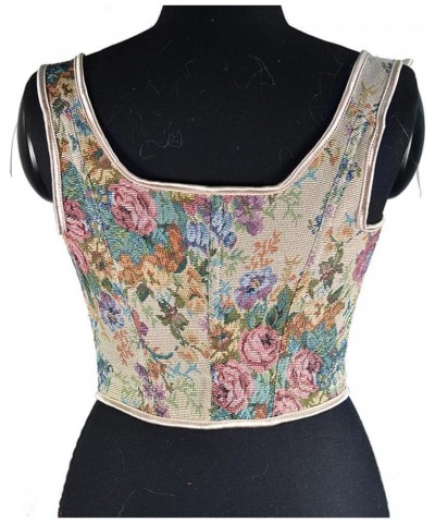 Flower Corset Tops for Women Vintrage Floral Embroidered Tank Top Bustier Vest with Straps Fashion 2023 Y2k Shirts White $4.0...