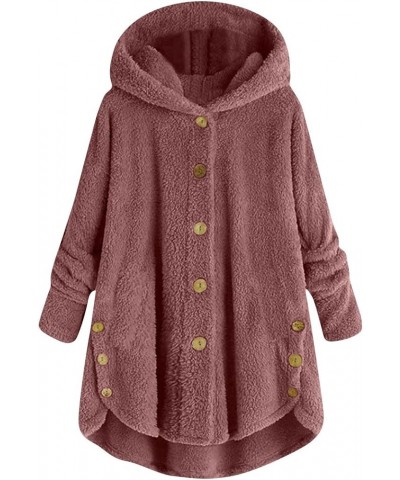 Winter Coats for Women Fashion Plus Size Sharpa Jacket Fleece Warm Hoodie Outwear Plush Sweatshirt Thick Fuzzy Tops F Pink $1...