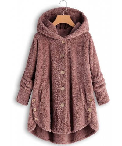 Winter Coats for Women Fashion Plus Size Sharpa Jacket Fleece Warm Hoodie Outwear Plush Sweatshirt Thick Fuzzy Tops F Pink $1...