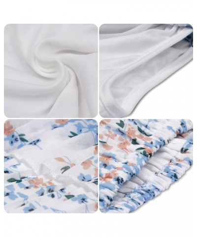 Women's Ruffles Off-Shoulder Chiffon High Waist Party Layered Dress White/Floral $11.50 Dresses