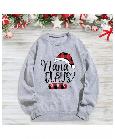 Nana Claus Christmas Sweatshirt For Women Graphic Sweater Shirts Crewneck Pullover Funny Holiday Clothes 2023 J06-gray $9.23 ...