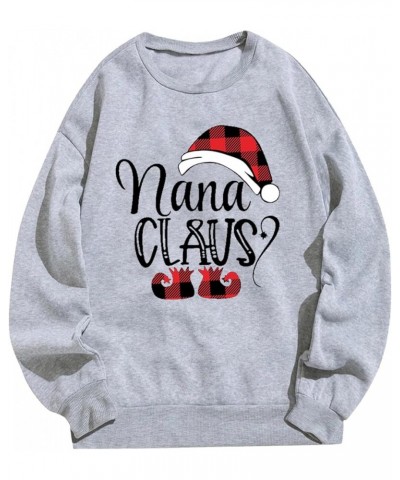 Nana Claus Christmas Sweatshirt For Women Graphic Sweater Shirts Crewneck Pullover Funny Holiday Clothes 2023 J06-gray $9.23 ...