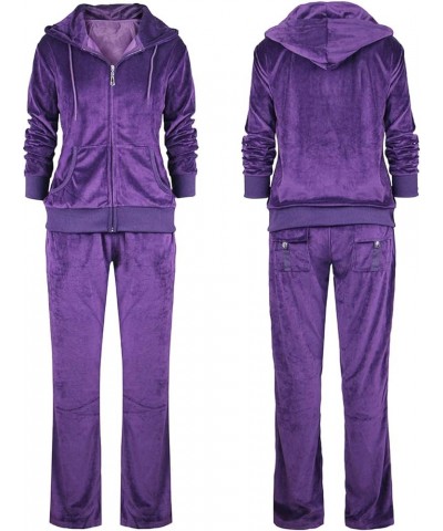 Track Suits for Women Set Sweatsuits 2 Piece Tracksuit Purple $19.32 Activewear