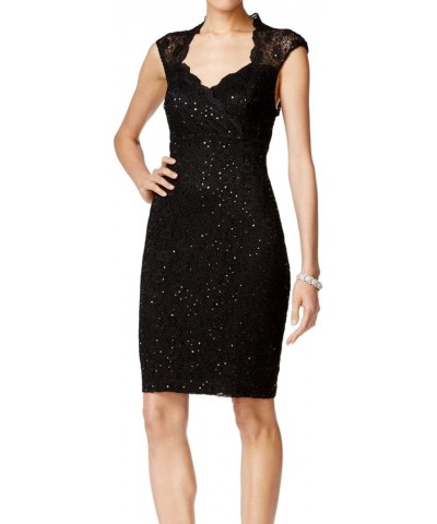 Womens Lace Cut-Out Cocktail Dress Black $14.85 Dresses