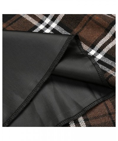 Women’s Fall/Winter High Waist Plaid Slim A-line Long Skirt Plaid Coffee $23.64 Skirts