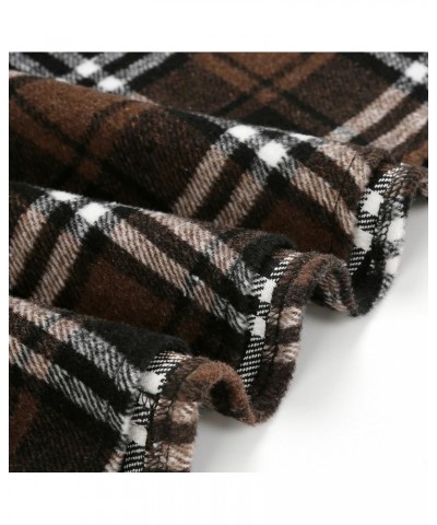 Women’s Fall/Winter High Waist Plaid Slim A-line Long Skirt Plaid Coffee $23.64 Skirts