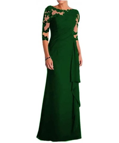 Mother of The Bride Dresses Long Sleeve Wedding Guest Dresses for Women Chiffon Lace Teal $44.24 Dresses