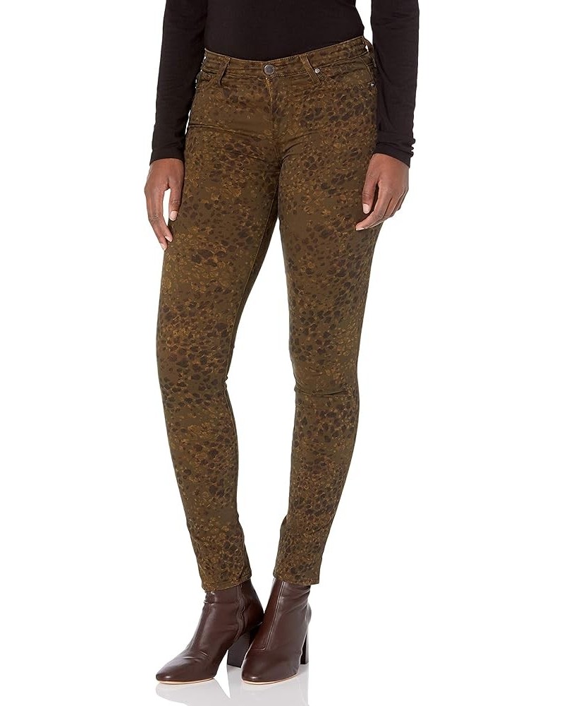 Women's Prima Mid-Rise Cigarette Leg Skinny Fit Crop Pant Clouded Dot Notting Vine $48.42 Pants