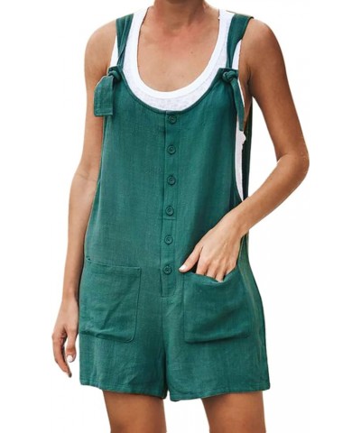 Women's Casual Summer Cotton Linen Rompers Overalls Jumpsuit Shorts Bodysuit for Women (GN1 2, L) Medium Gn2 2 $12.99 Overalls