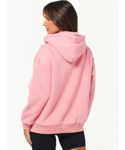 Long Sleeve Hoodies for Women Drawstring Hooded Neck Pullovers Zipper Track Jacket Hoodie Pocket Sweatshirt A-pink $15.40 Hoo...