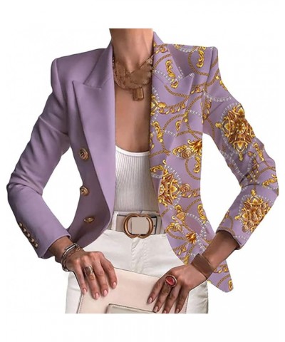 Women Open Front Blazer Colorful Print Long Sleeve Slim Jacket V Neck Double-Breasted Blouse Top 3XL / XXX-Large G $15.12 Bla...