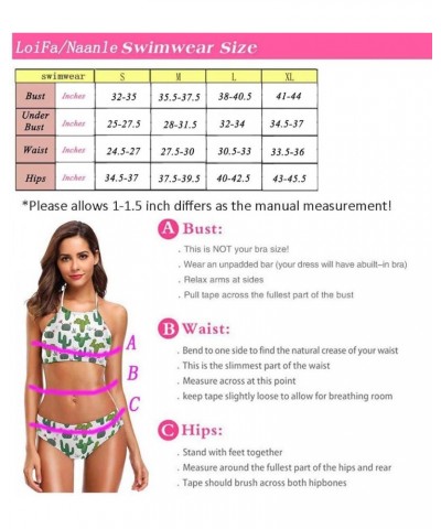 Womens Cute Animal Pattern Summer Hot 2 Pcs High Waist Halter Swimsuit Bikini Set Turquoise Marble $15.11 Swimsuits