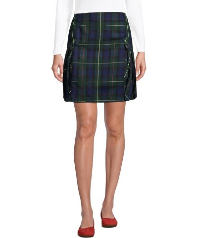 School Uniform Young Women's Side Pleat Plaid Skort Above The Knee Hunter/Classic Navy Plaid $18.64 Uniforms