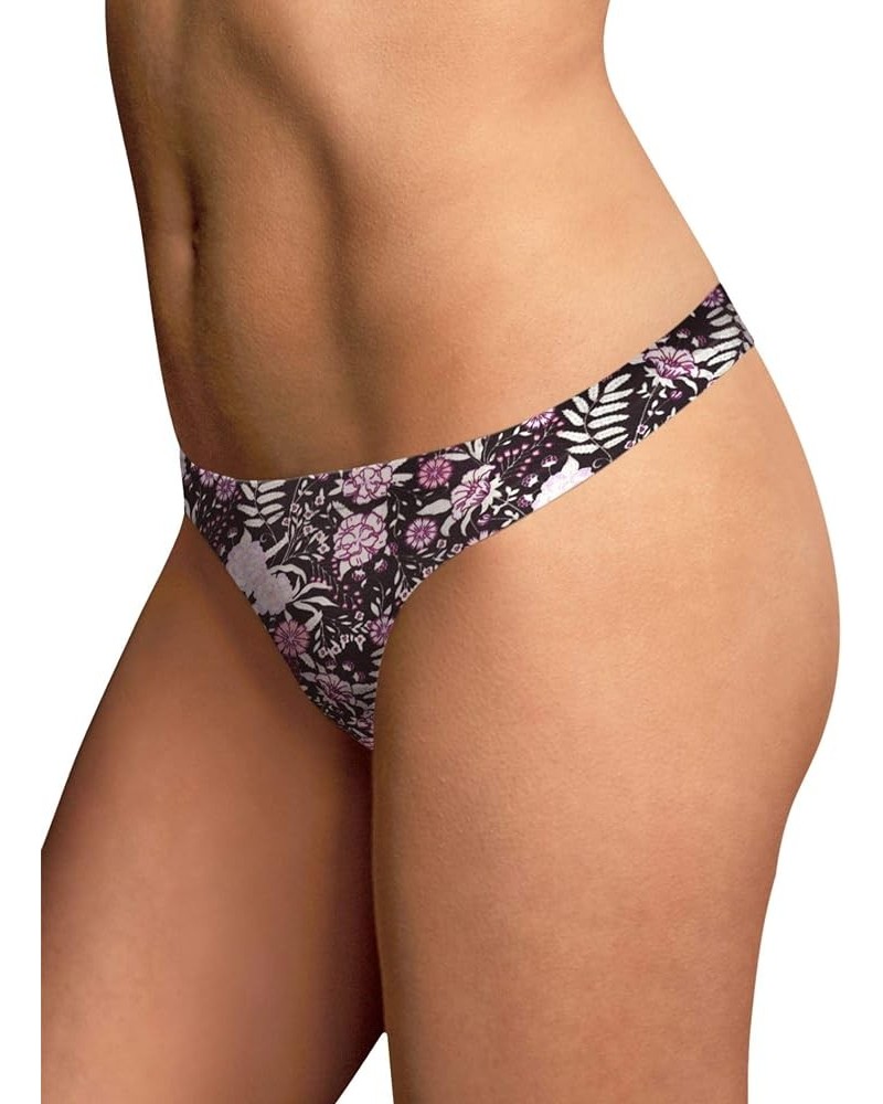 Women's Comfort Devotion- Lace Back Tanga Panty Floral Wisteria Printblack $8.07 Lingerie