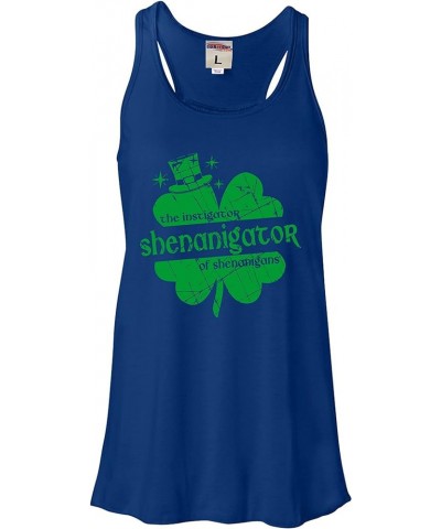 Shenanigator Instigator of Shenanigans St. Pattys Day Mens Women Flowy Fitted Sleeveless Tank Top T-Shirt Relaxed Fit Royal $...