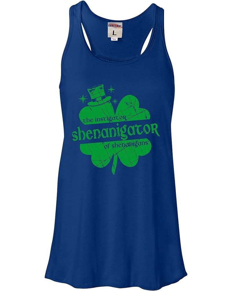 Shenanigator Instigator of Shenanigans St. Pattys Day Mens Women Flowy Fitted Sleeveless Tank Top T-Shirt Relaxed Fit Royal $...