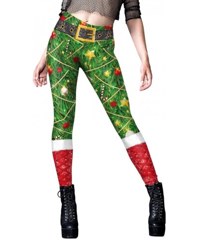 Women's Ugly Christmas Legging Xmas High Waisted Holiday Workout Pant Tights Leggings Christmas Balls $10.12 Leggings