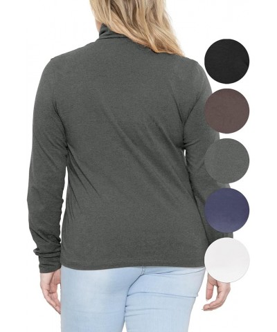 Women's Plus Size Relaxed and Regular Turtleneck | XL - 7X Relaxed Fit Charcoal Gray $16.19 Sweaters