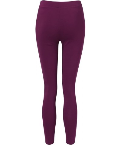 Womens Cotton Jeggings for Women High Waisted Stretch Skinny Moto Biker Leggings Pleated Slim Pull-On Pencil Pants Purple $11...