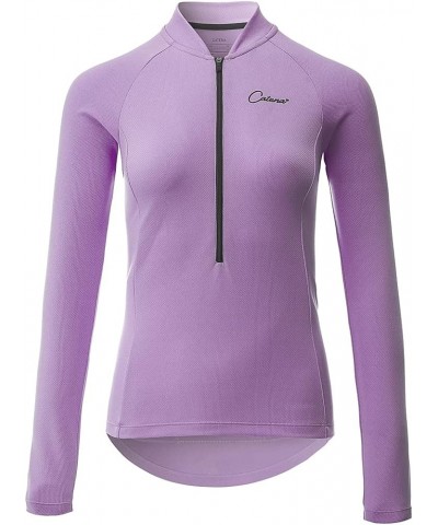 Women's Cycling Jersey Workout Shirt Running Womens Summer Tops Purple-long $16.49 Activewear