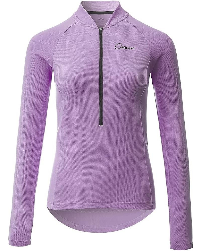 Women's Cycling Jersey Workout Shirt Running Womens Summer Tops Purple-long $16.49 Activewear