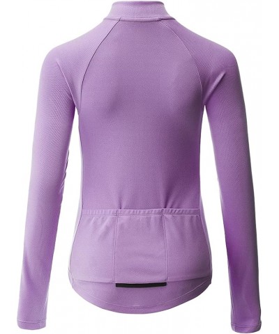 Women's Cycling Jersey Workout Shirt Running Womens Summer Tops Purple-long $16.49 Activewear