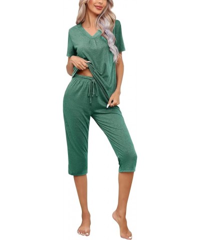 Women's Pajama Sets Long Sleeve Lounge Sets Pjs Sleepwear with Pockets 2-dark Green $21.82 Lingerie