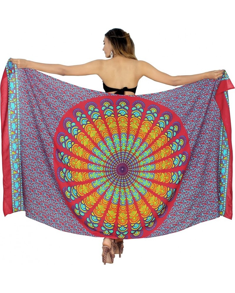 Women's Swimwear Sarong Beach Pareo Swim Wrap Vacation Long Bikini Summer Wraps Cover-Up Skirt Vacation Cover Ups Mandala Rub...