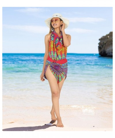 Women's Swimwear Sarong Beach Pareo Swim Wrap Vacation Long Bikini Summer Wraps Cover-Up Skirt Vacation Cover Ups Mandala Rub...