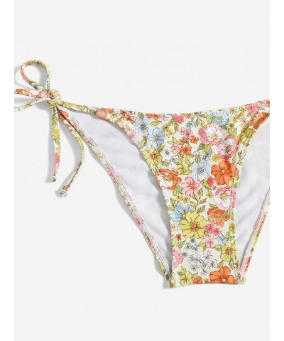 Women's Bikini Sets Floral Underwire Bathing Suits High Waisted Tie Side Two Piece Swimsuit Multicoloured $15.96 Swimsuits