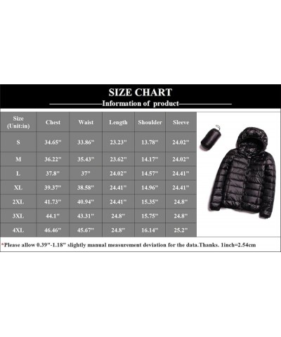 Women's Hooded Down Jacket Lightweight Puffer Packable Casual Coat Outwear Wine Red $18.24 Jackets