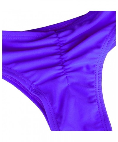 Sexy Women's Bikini Bottom V Cheeky Ruched T-Back Ladies Swimsuit Purple $4.50 Swimsuits