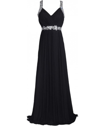 Women's Tulle Beading A-Line Bridesmaid Prom Dresses Long Cocktail Evening Gowns 6.black $28.39 Dresses