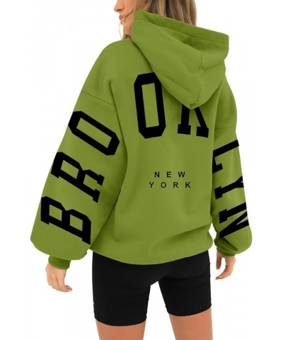 Hoodies with Designs Women's Long Sleeved Zipperless Printed Hoodie With Back Sweatshirts for Women A3-mint Green $7.21 Shirts