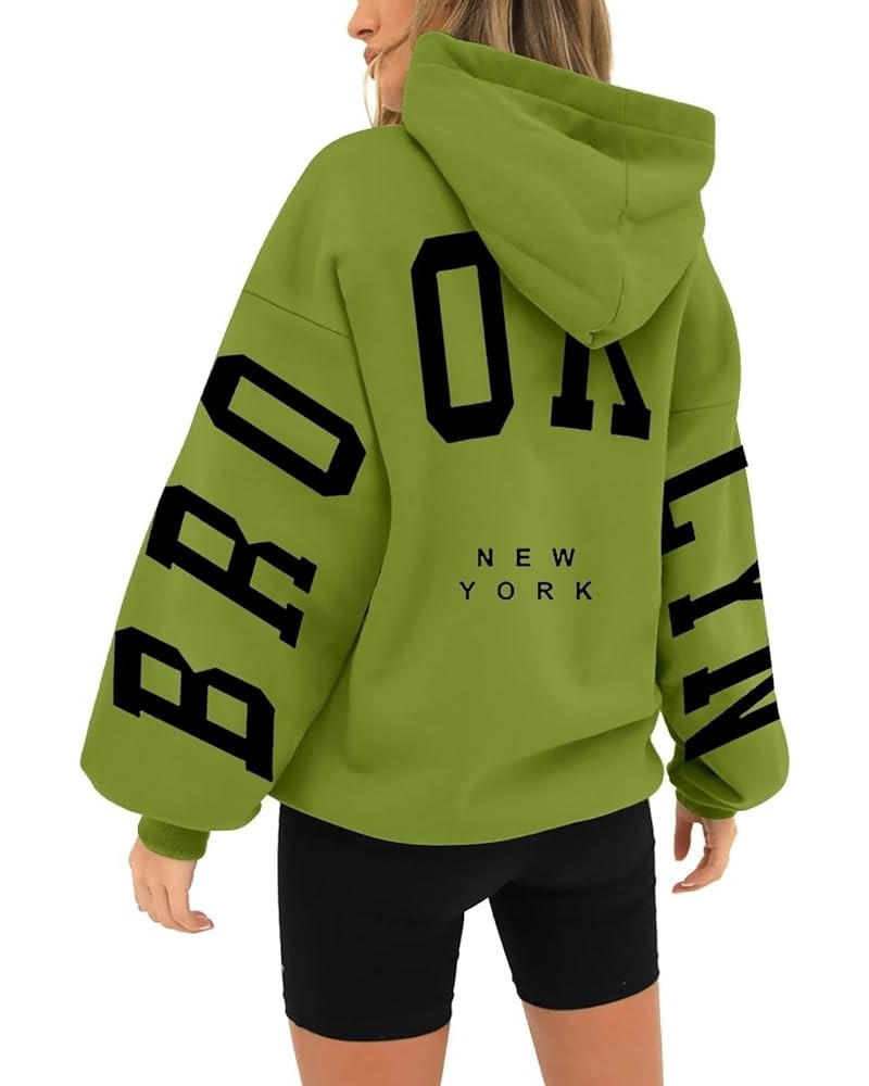 Hoodies with Designs Women's Long Sleeved Zipperless Printed Hoodie With Back Sweatshirts for Women A3-mint Green $7.21 Shirts