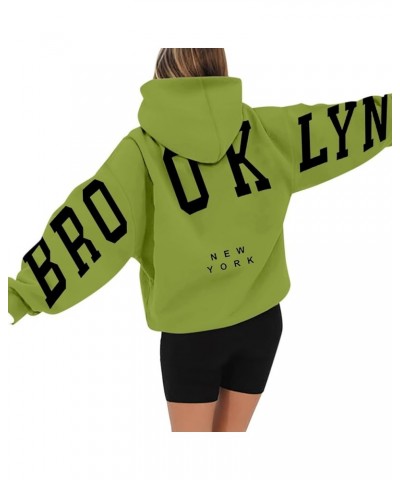 Hoodies with Designs Women's Long Sleeved Zipperless Printed Hoodie With Back Sweatshirts for Women A3-mint Green $7.21 Shirts